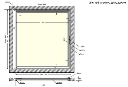 Люк Шагма 1200x1200 мм