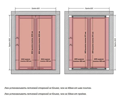 Шагма двустворчатый 800x1000 мм
